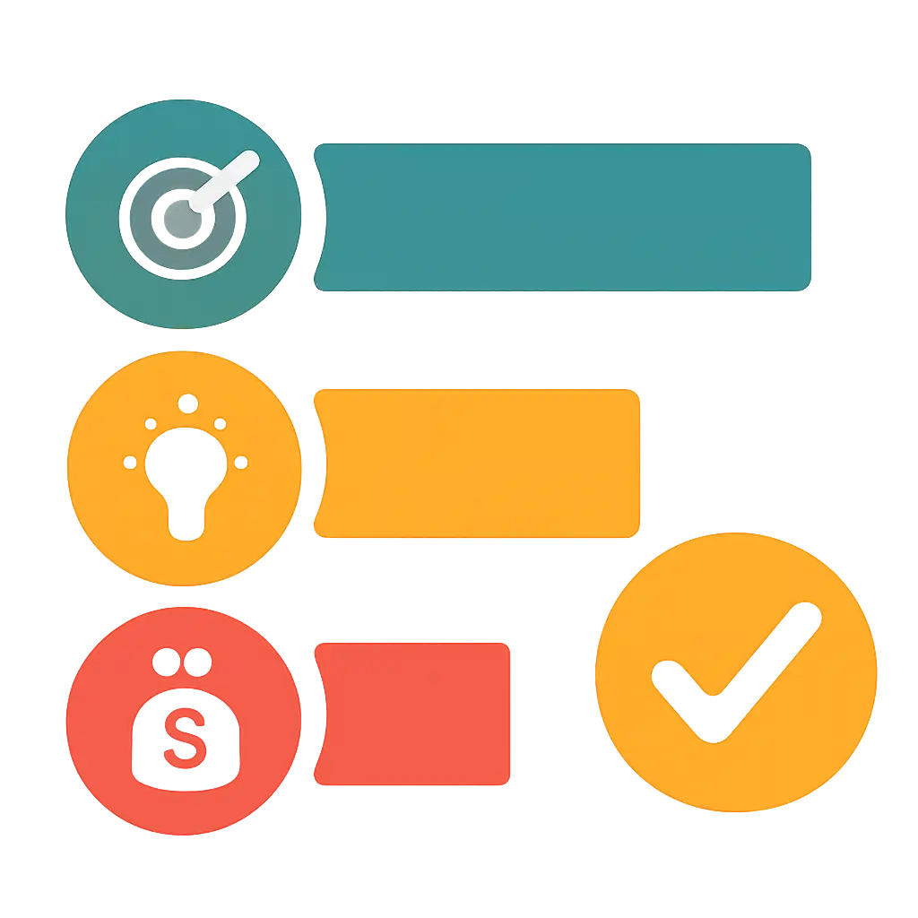 Infographic comparing options using coloured bars and icons only, no text or labels, flat design, TC Game
